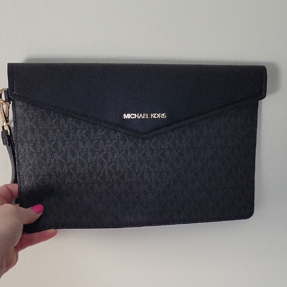 Michael Kors Flat Black Clutch